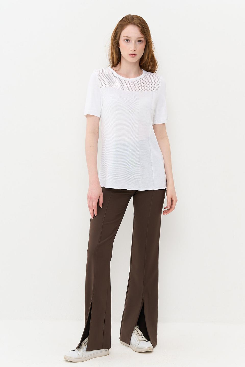 Джемпер VAY белый с сеткой