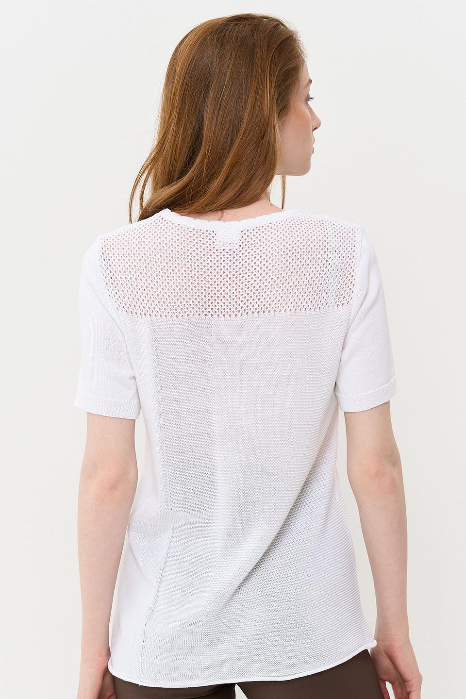 Джемпер VAY белый с сеткой