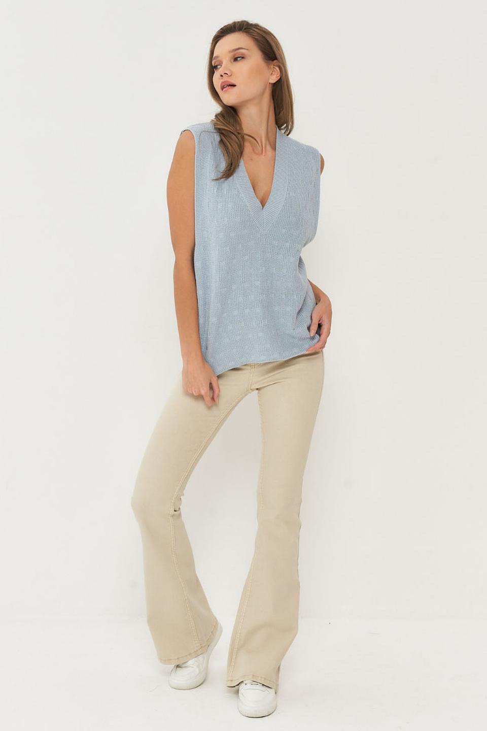 Жилет VAY вязаный голубой