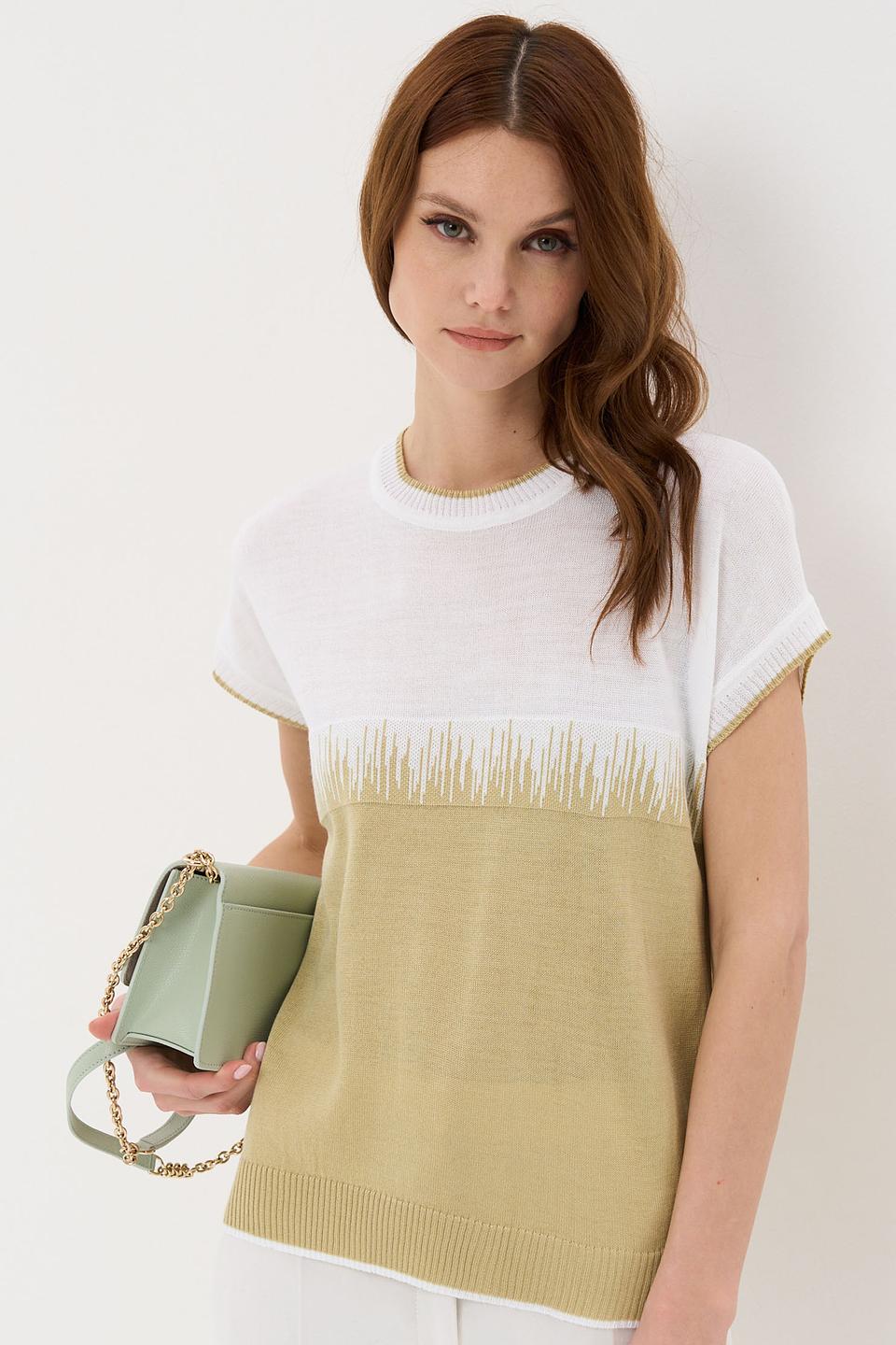 Джемпер VAY с бахромой оливковый