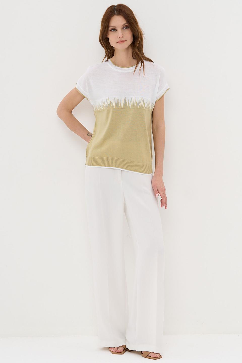 Джемпер VAY с бахромой оливковый