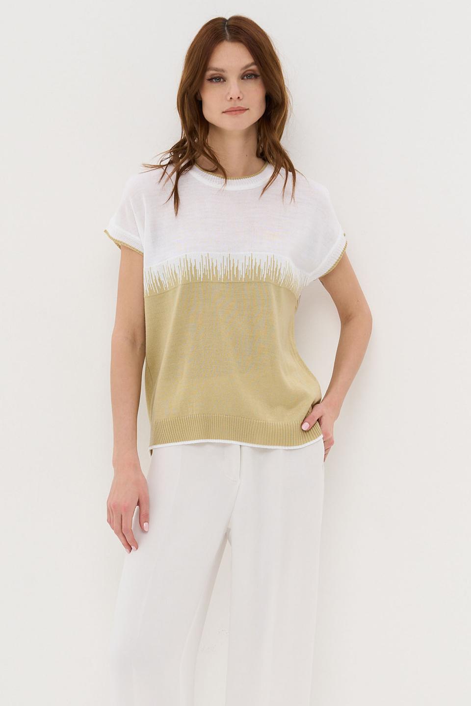 Джемпер VAY с бахромой оливковый