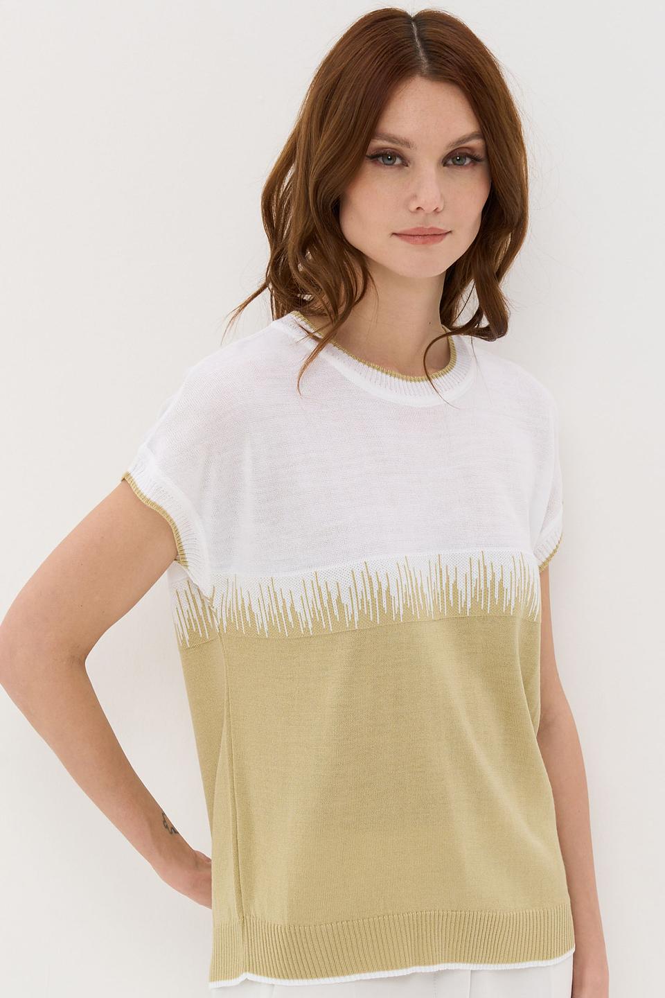 Джемпер VAY с бахромой оливковый