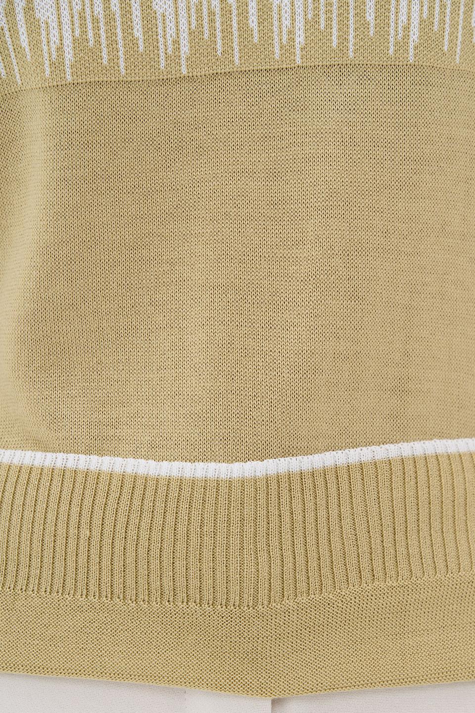 Джемпер VAY с бахромой оливковый