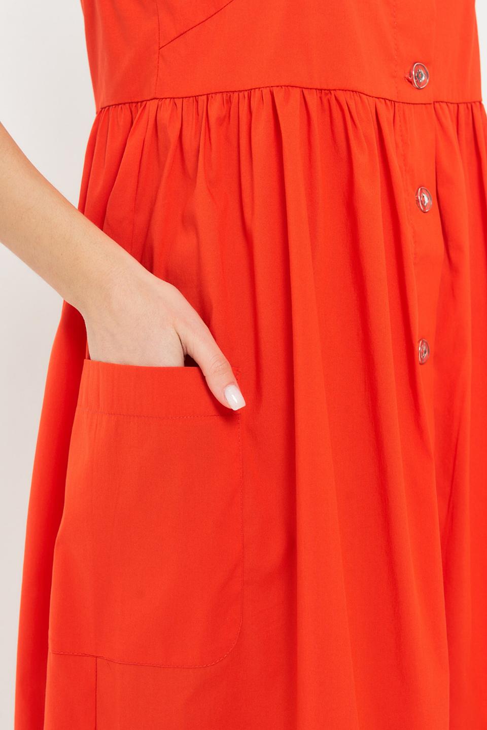 Платье BE YOU оранжевое на пуговицах