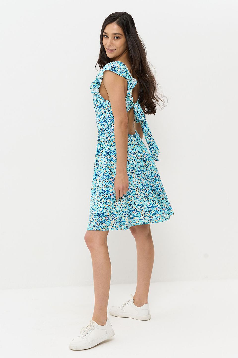 Платье BE YOU с воланами голубое