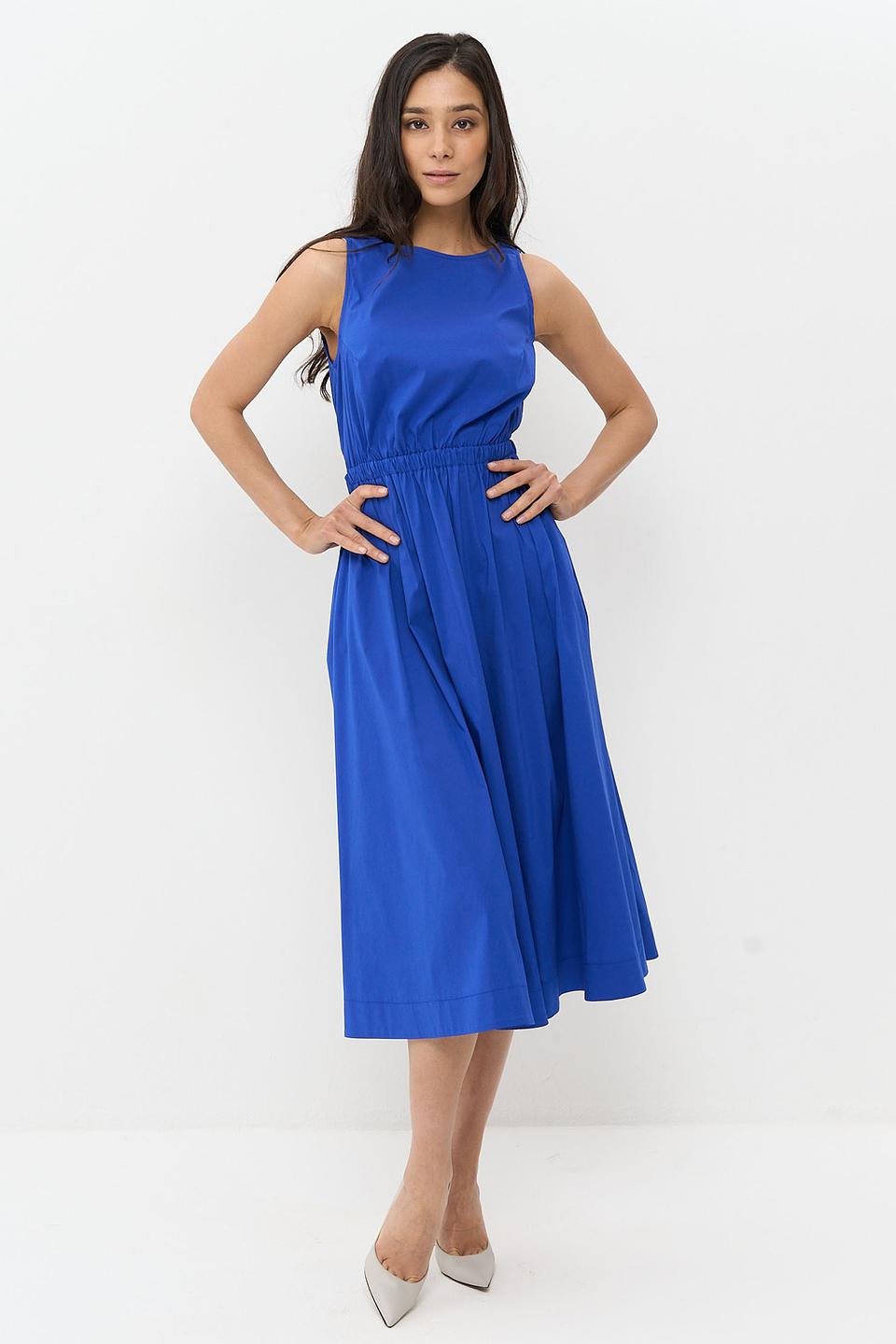 Платье BE YOU синее с юбкой клеш