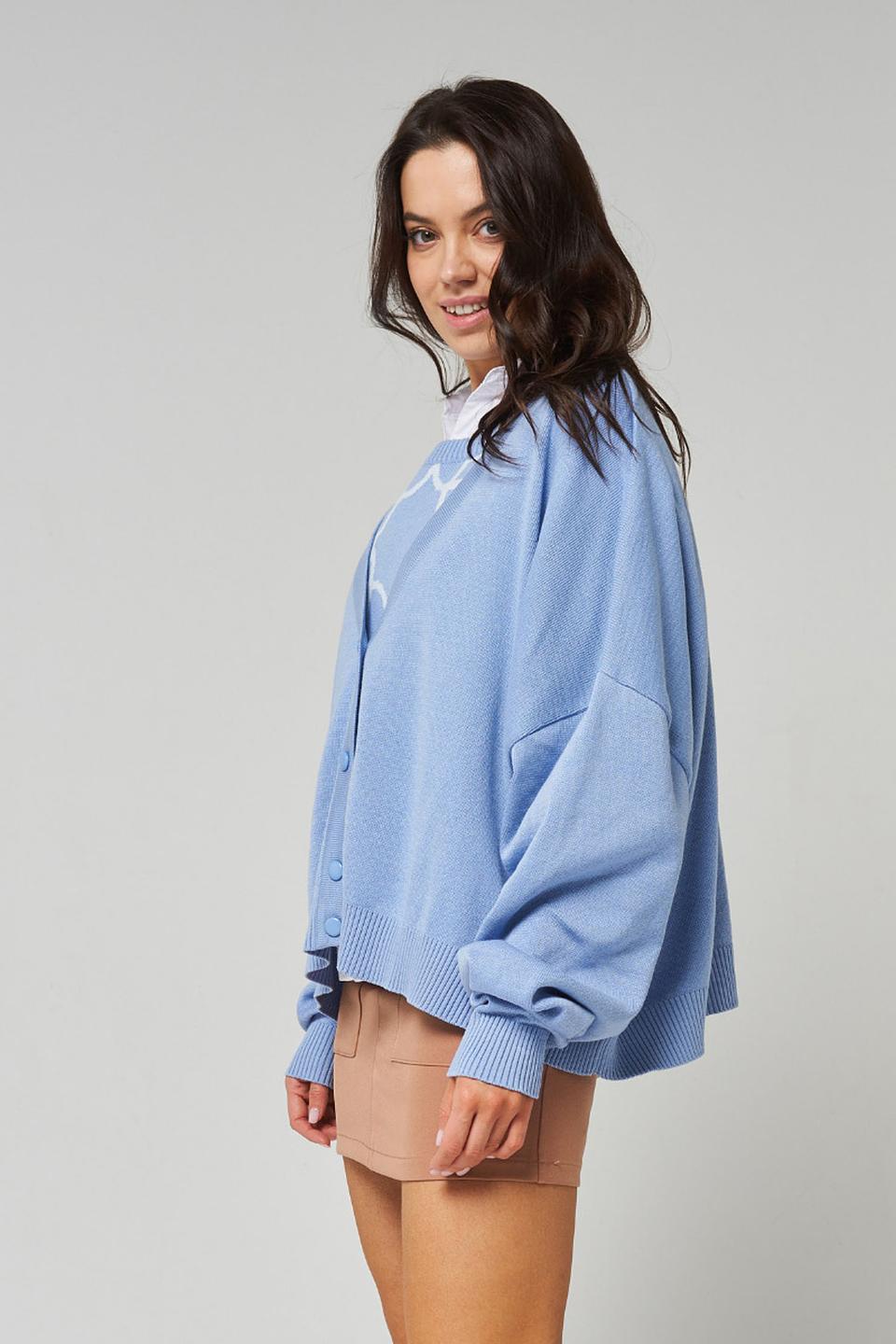 Кардиган BE YOU с узором голубой