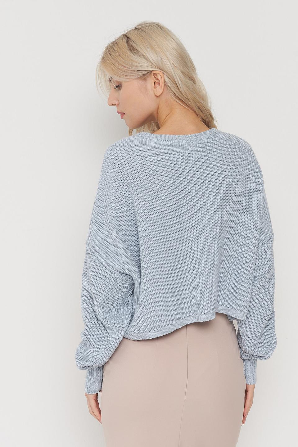 Джемпер BE YOU голубой с объёмными рукавами