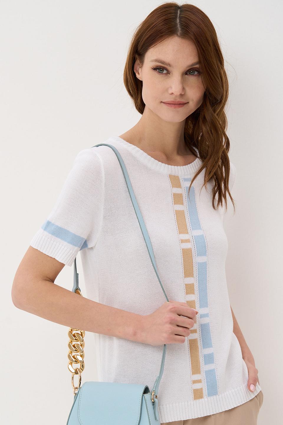 Джемпер BE YOU с полосками белый