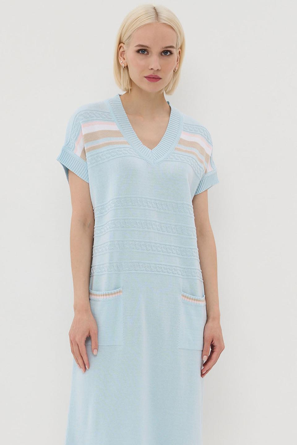 Платье NEWVAY вязаное голубое