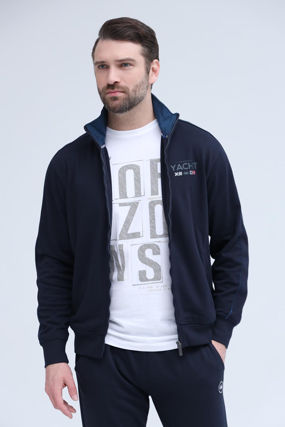 Кардиган Granchio синий с капюшоном