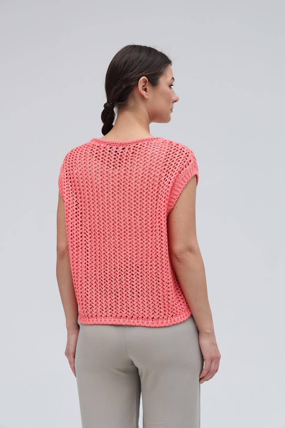 Жилет Monari коралловый вязаный без рукавов