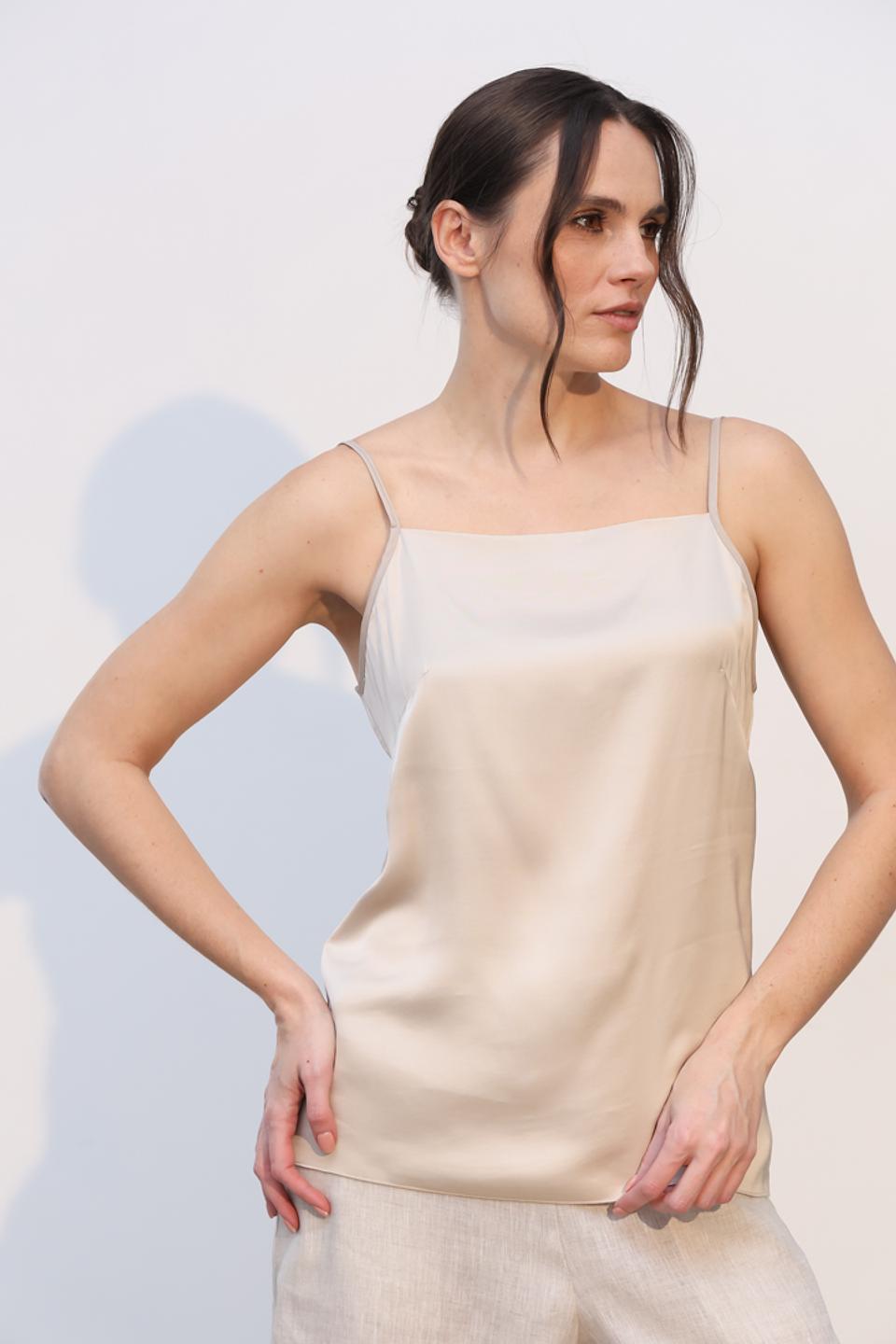 Топ Tricot Chic на бретелях бежевый