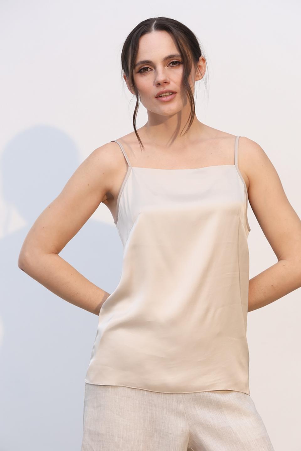 Топ Tricot Chic на бретелях бежевый