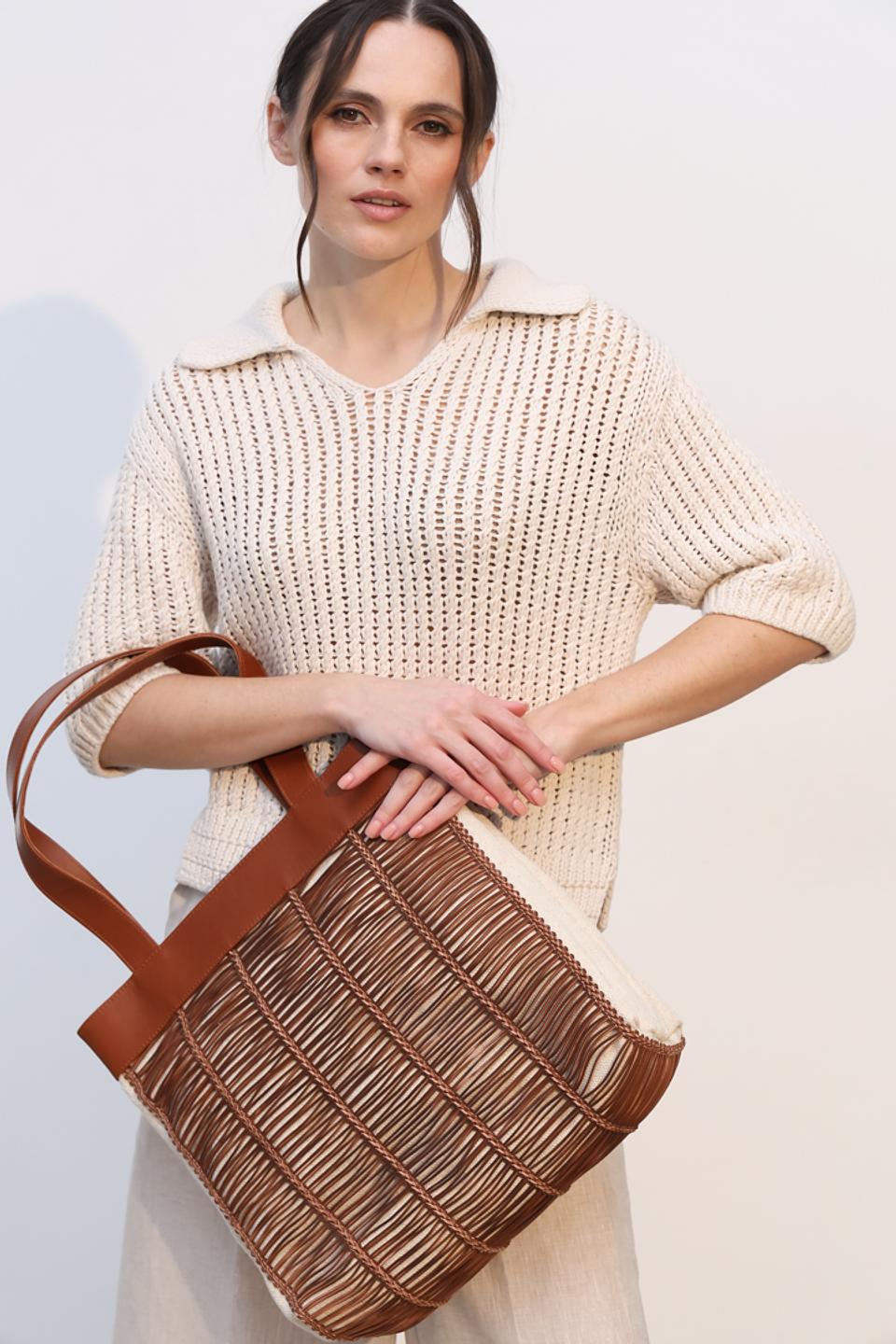 Сумка Unisa плетёная коричневая