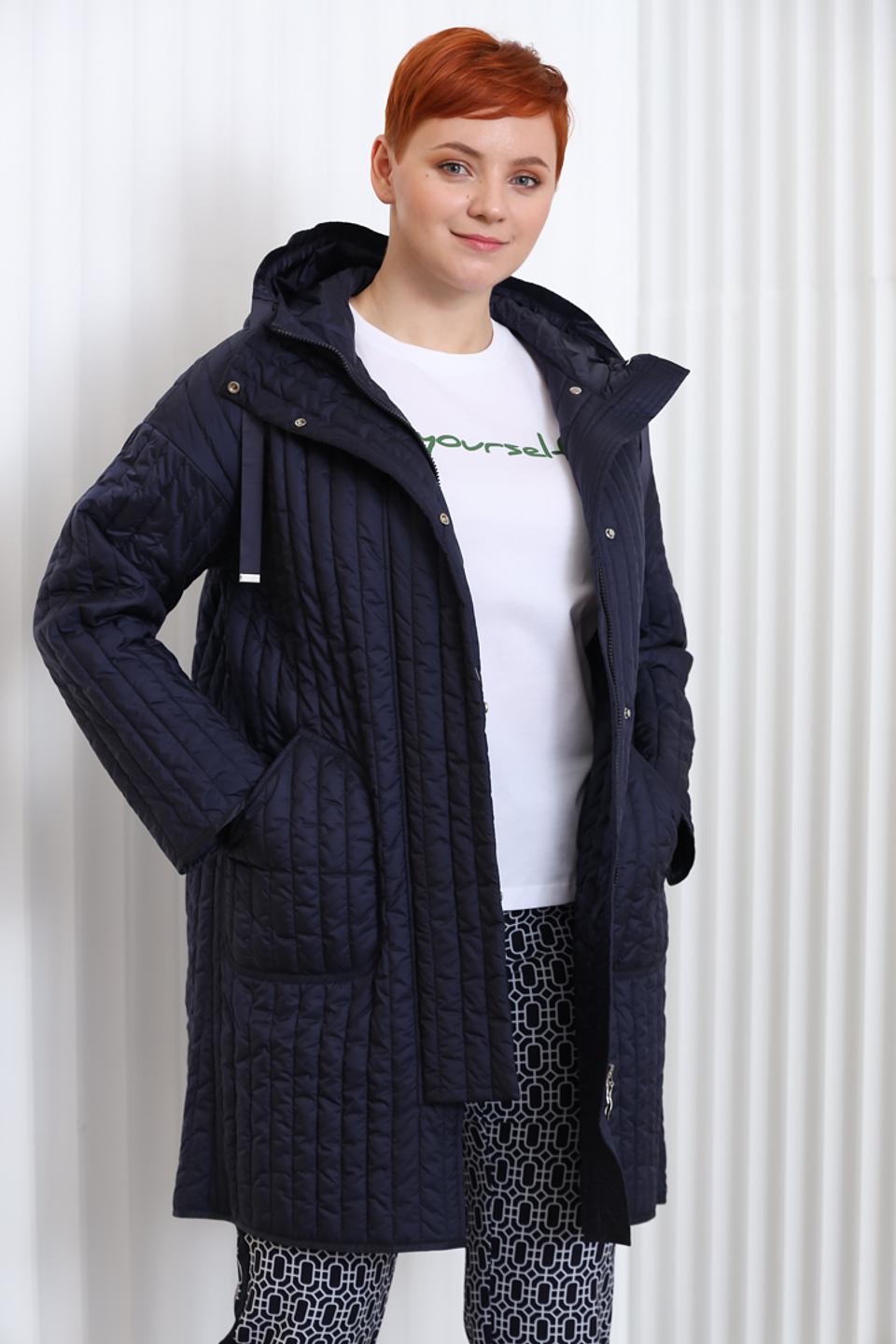 Пальто Pezzo стеганое синее