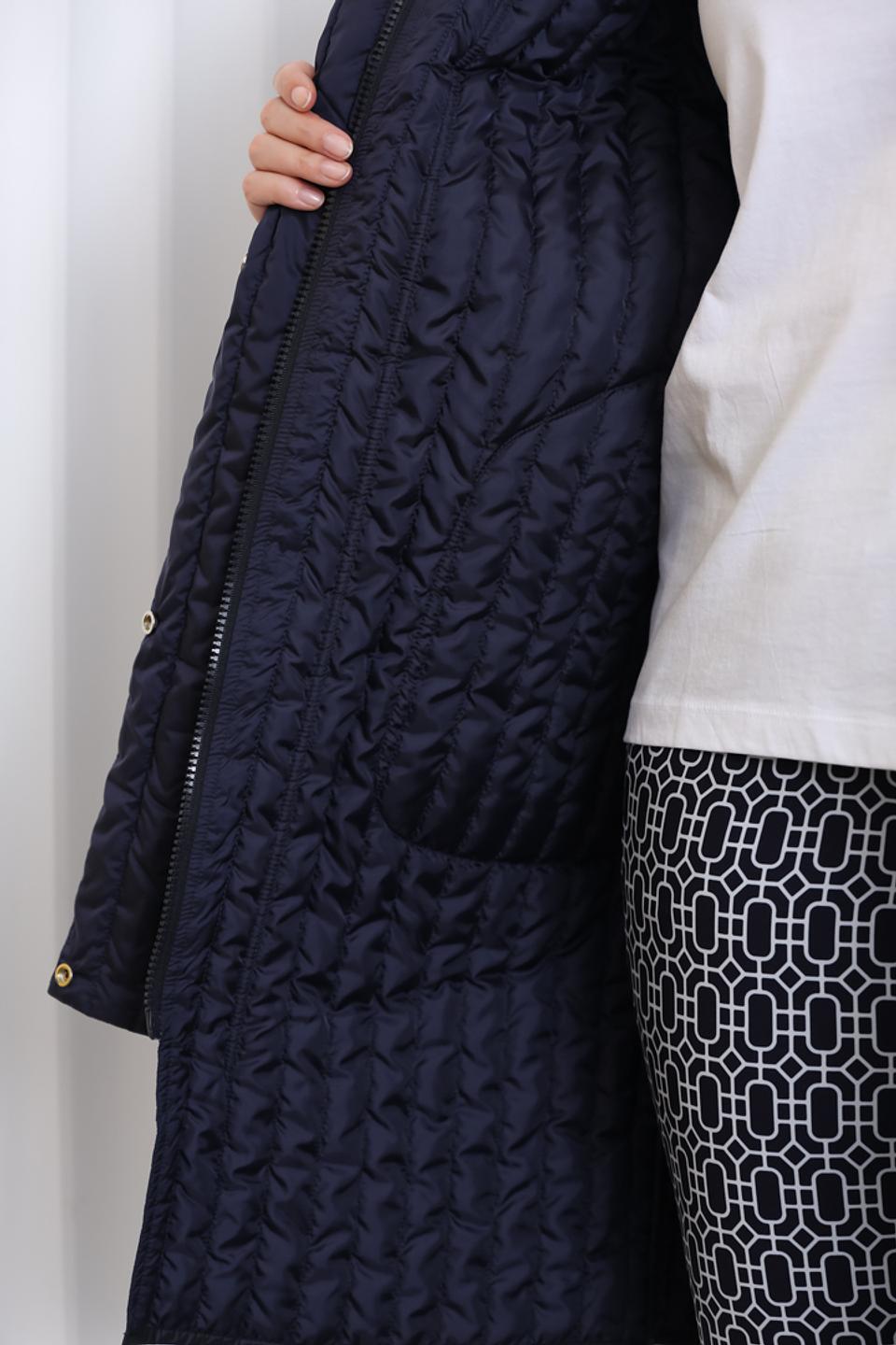 Пальто Pezzo стеганое синее