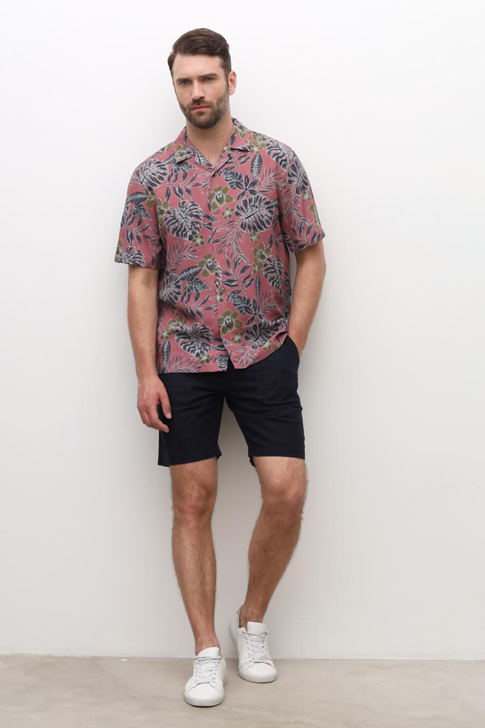 Рубашка Strellson с цветочным принтом из вискозы