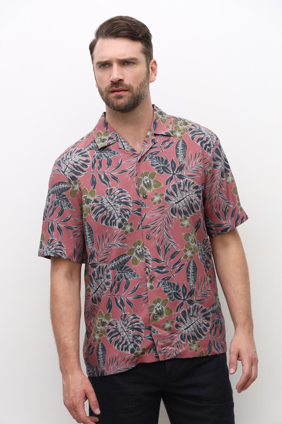 Рубашка Strellson с цветочным принтом из вискозы