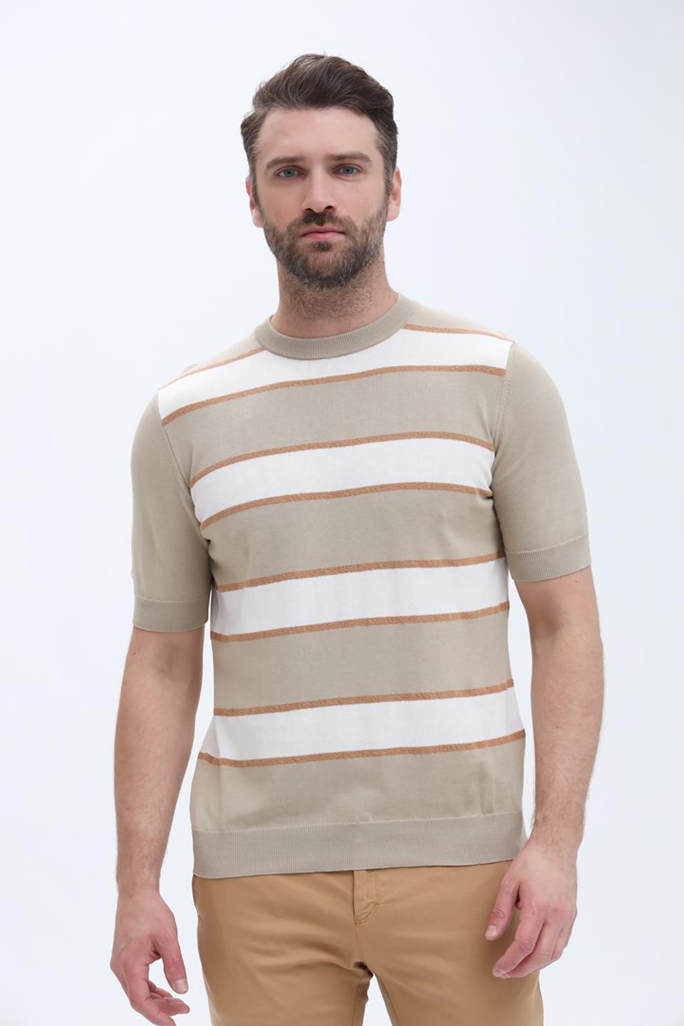 Пуловер Radi Perugia муж. в полоску бежевый