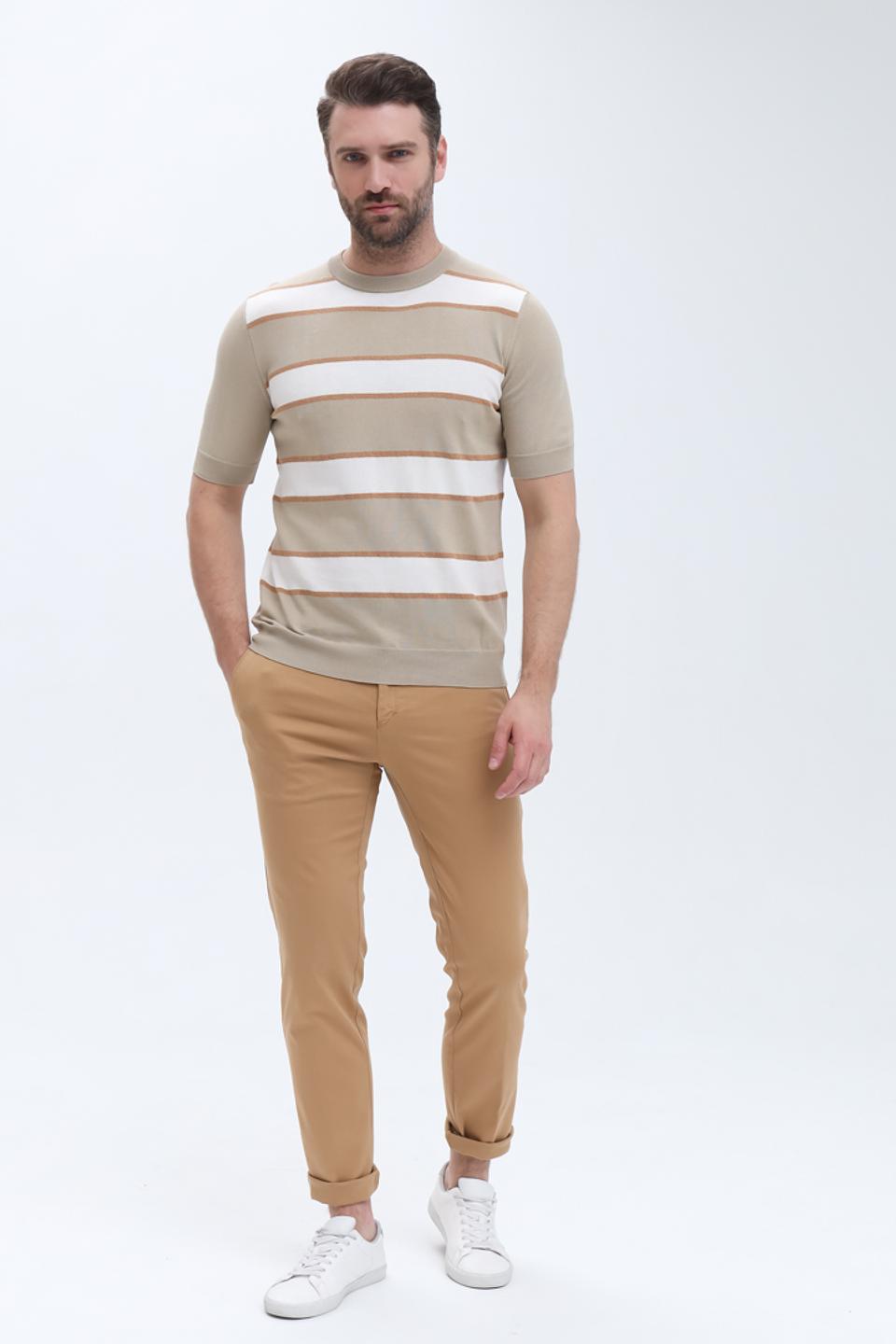 Пуловер Radi Perugia муж. в полоску бежевый