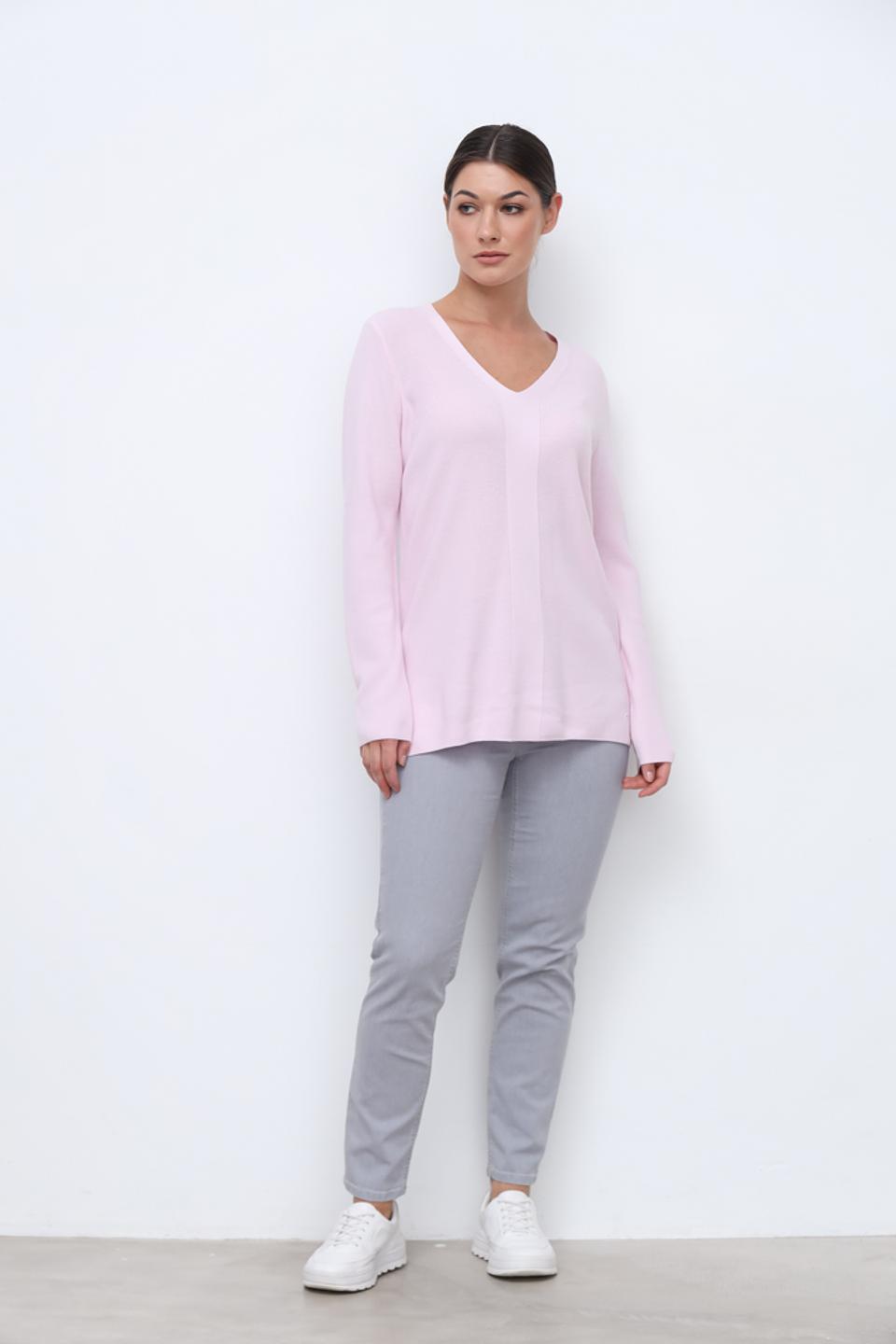 Пуловер Olsen V-образный розовый