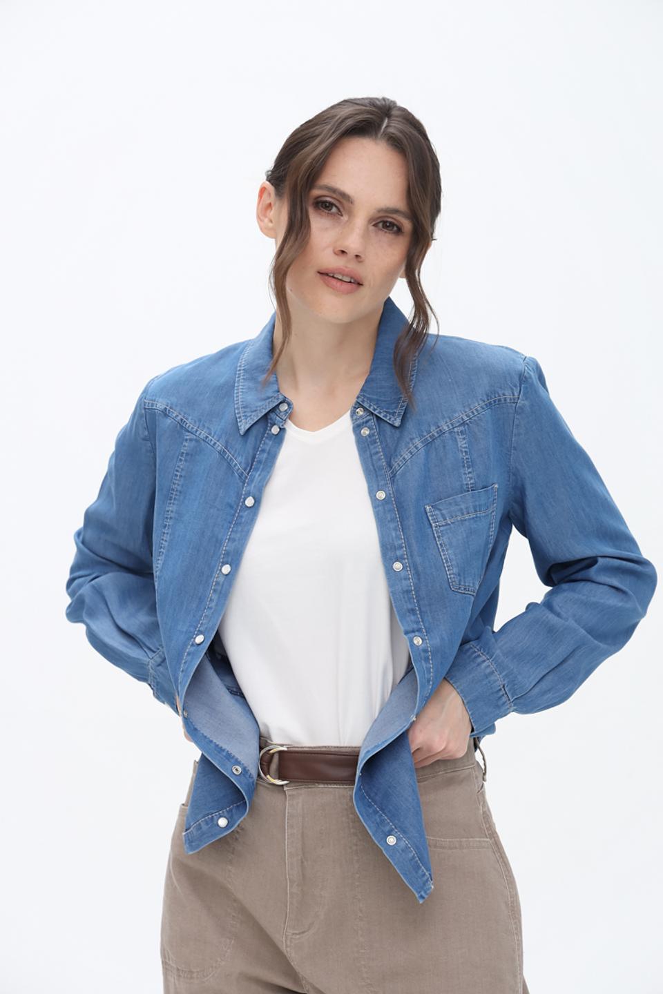 Рубашка Penny Black джинсовая голубая