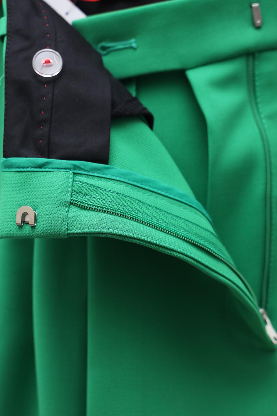 Брюки Hugo жен. зелёные широкие