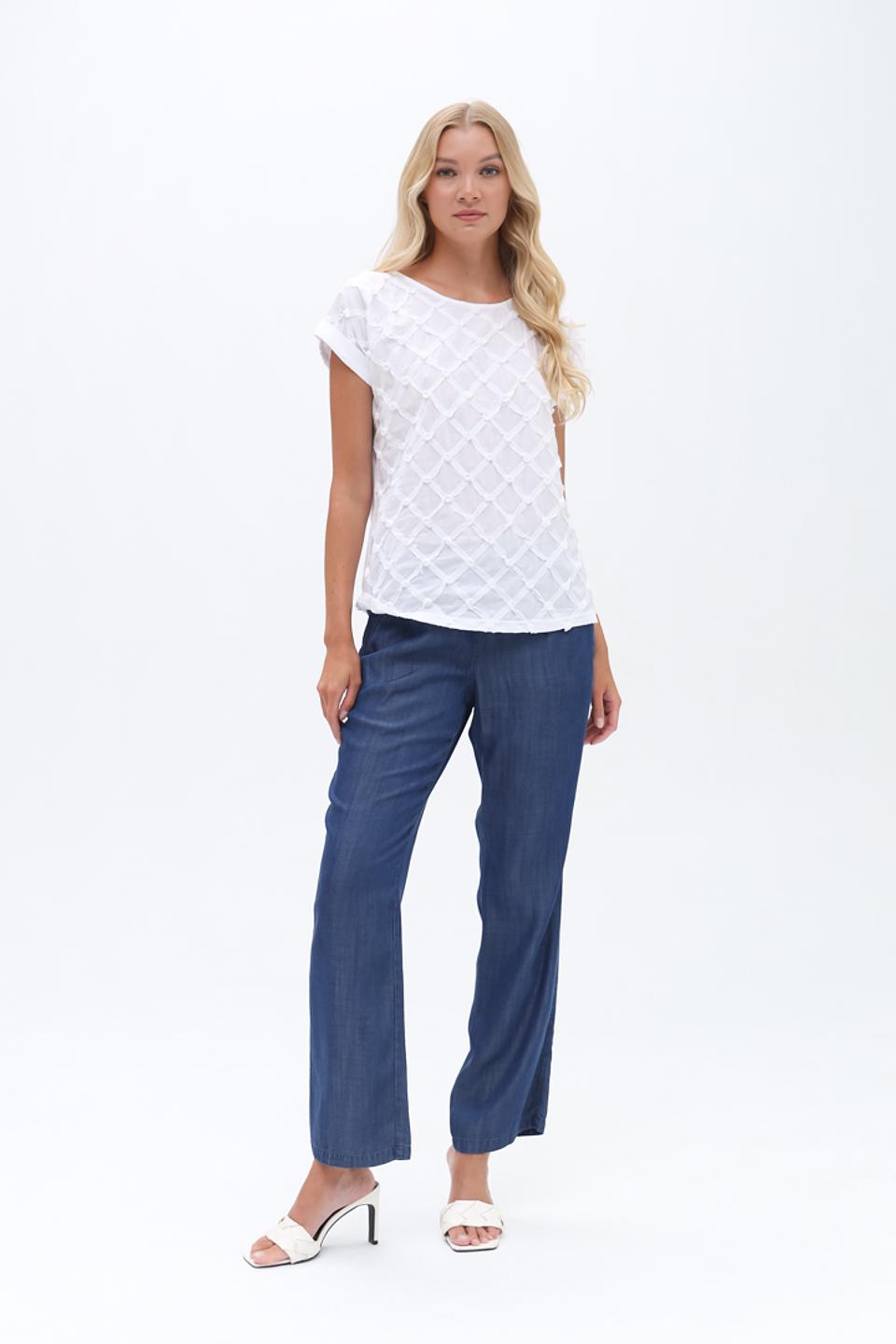 Блуза SE Stenau с отделкой "ромб" белый