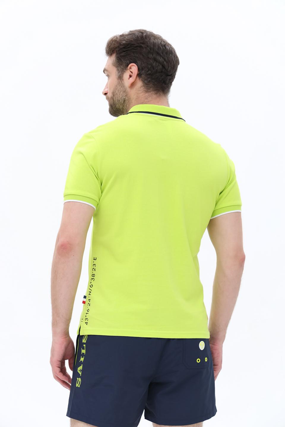 Поло North Sails лайм с принтом