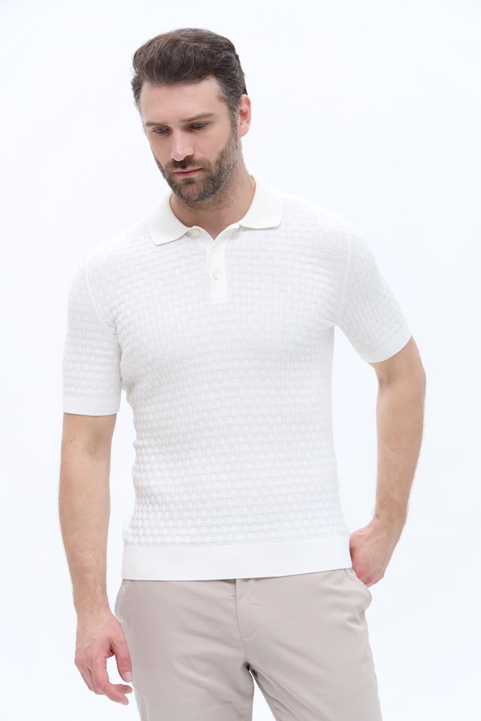 Поло Gran Sasso белое из 100% хлопка