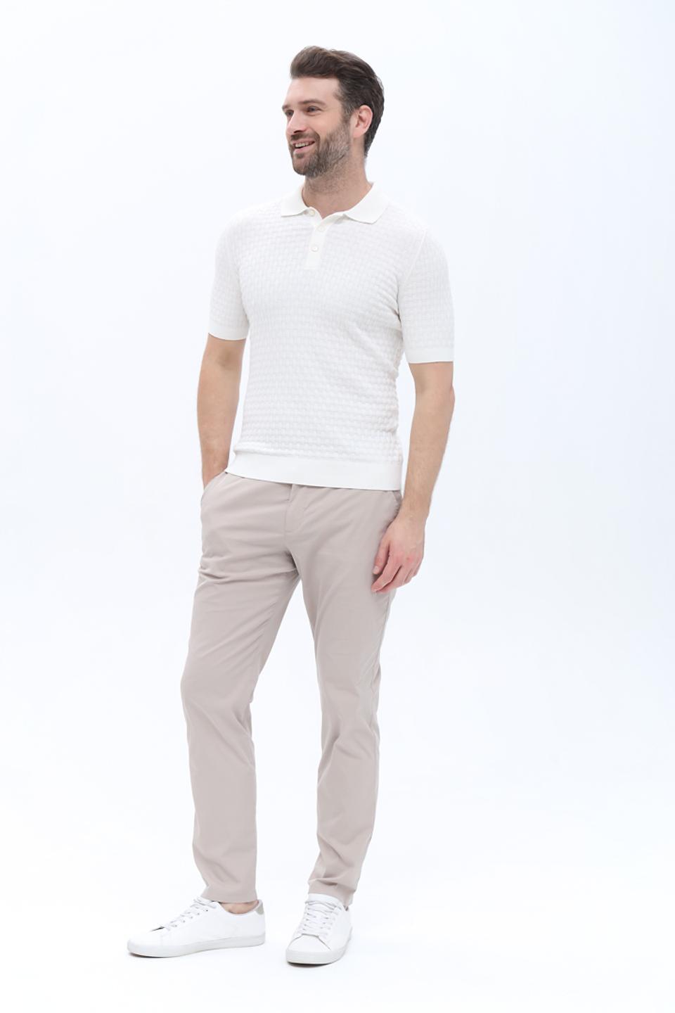 Поло Gran Sasso белое из 100% хлопка