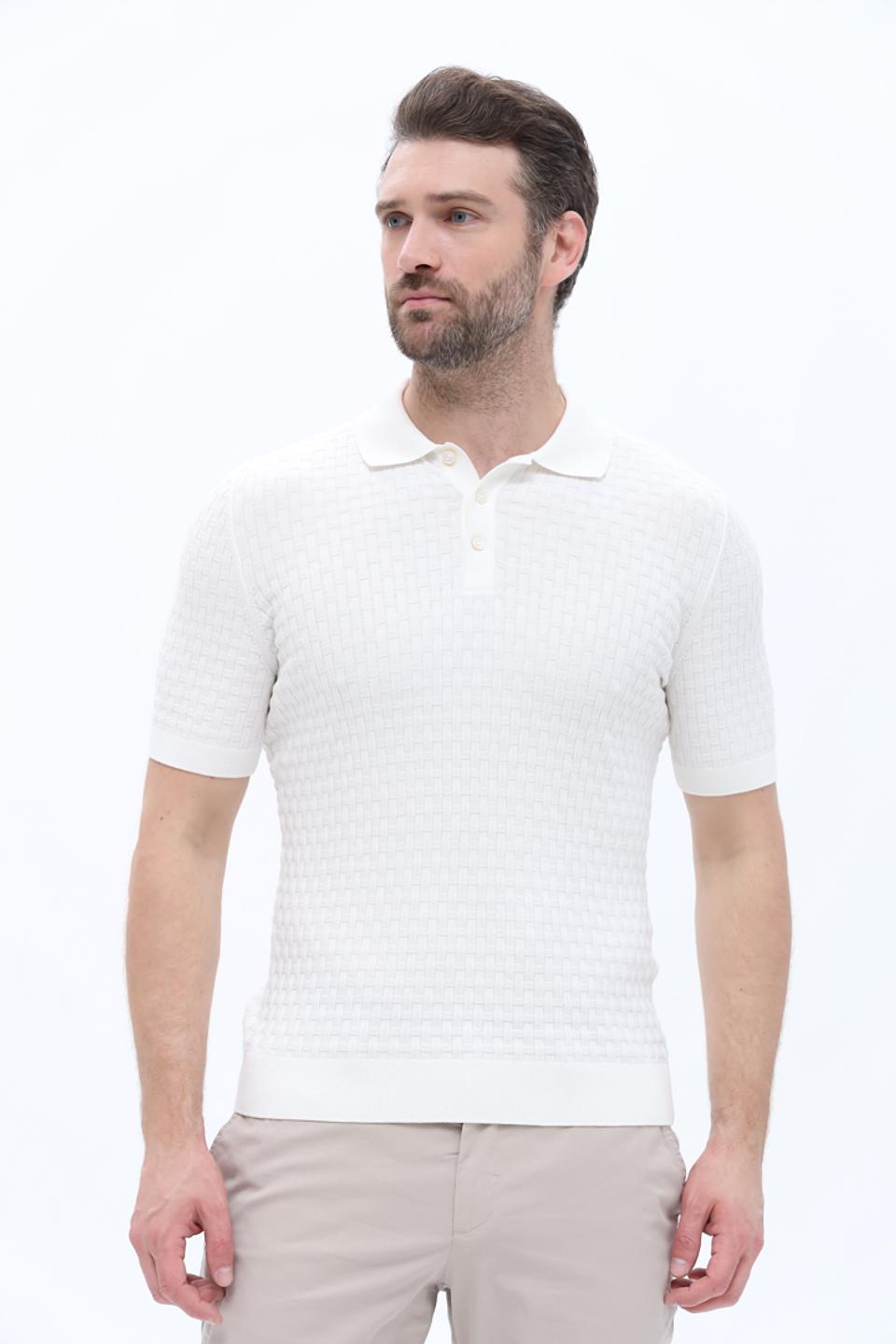 Поло Gran Sasso белое из 100% хлопка