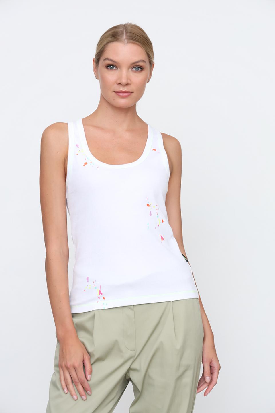 Топ Twin Set Actitude белый с брызгами
