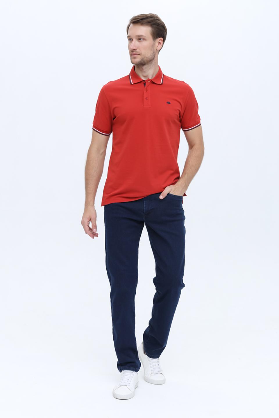 Поло Granchio красный с полоской