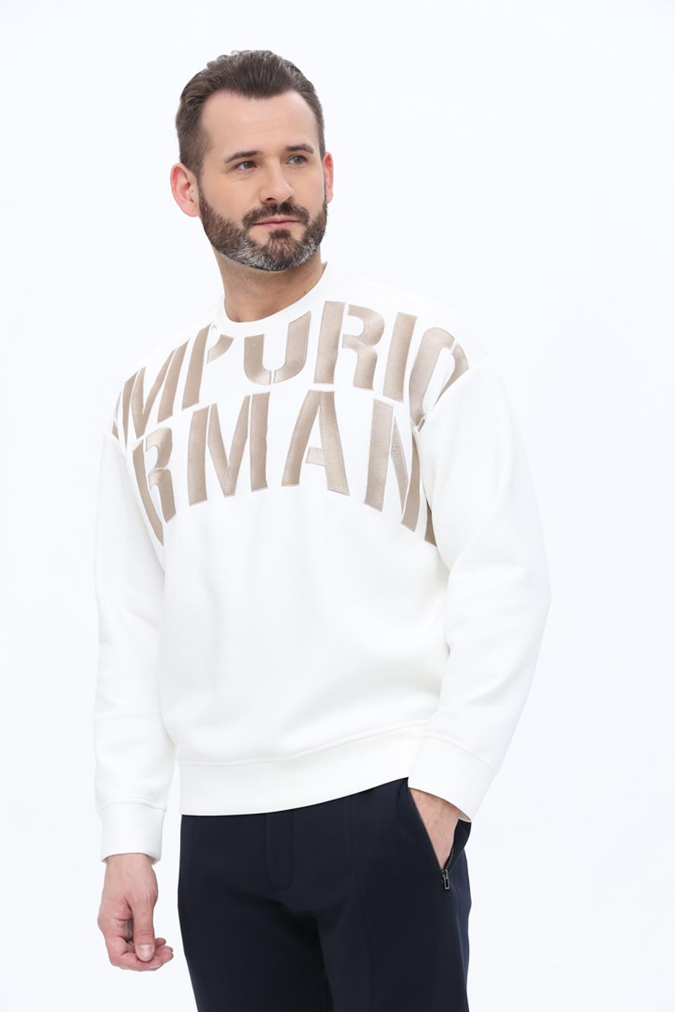 Джемпер Emporio Armani муж. белый с логотипом