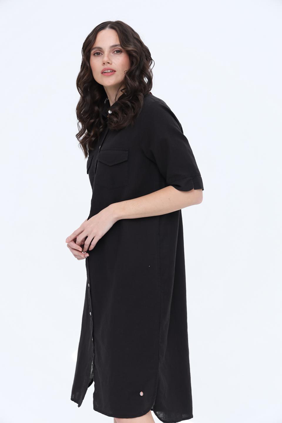 Платье-рубашка Frieda and Freddies чёрное