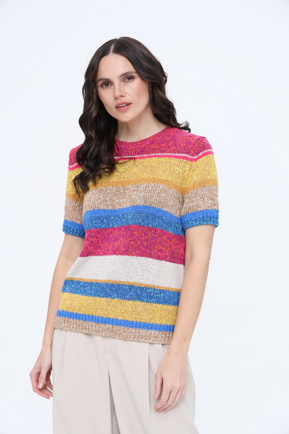 Пуловер Oui в полоску