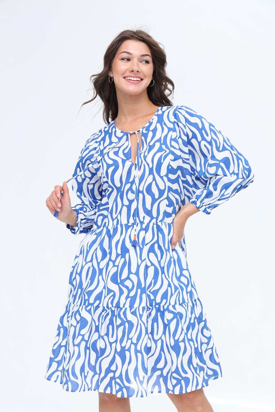 Платье Oui с волнистым принтом