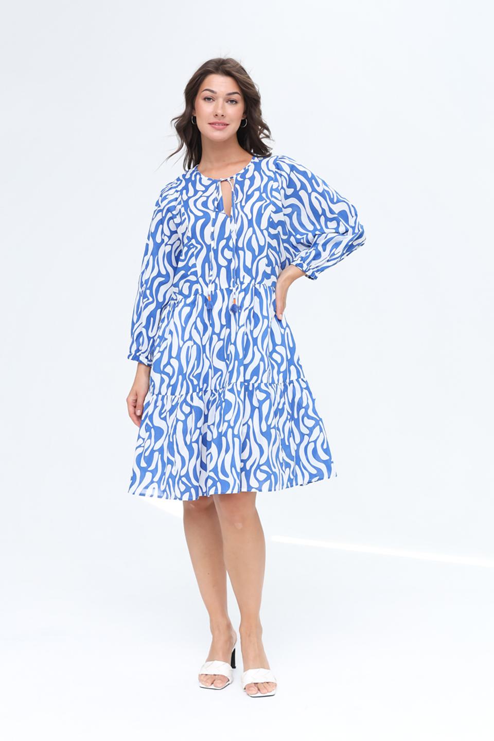 Платье Oui с волнистым принтом