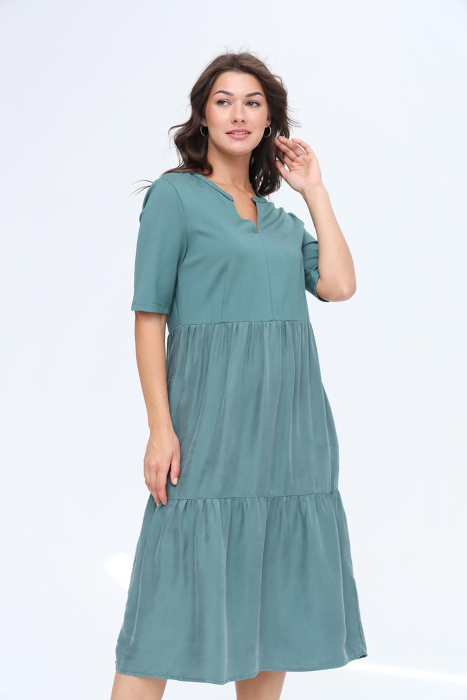 Платье Oui зелёное трапеция
