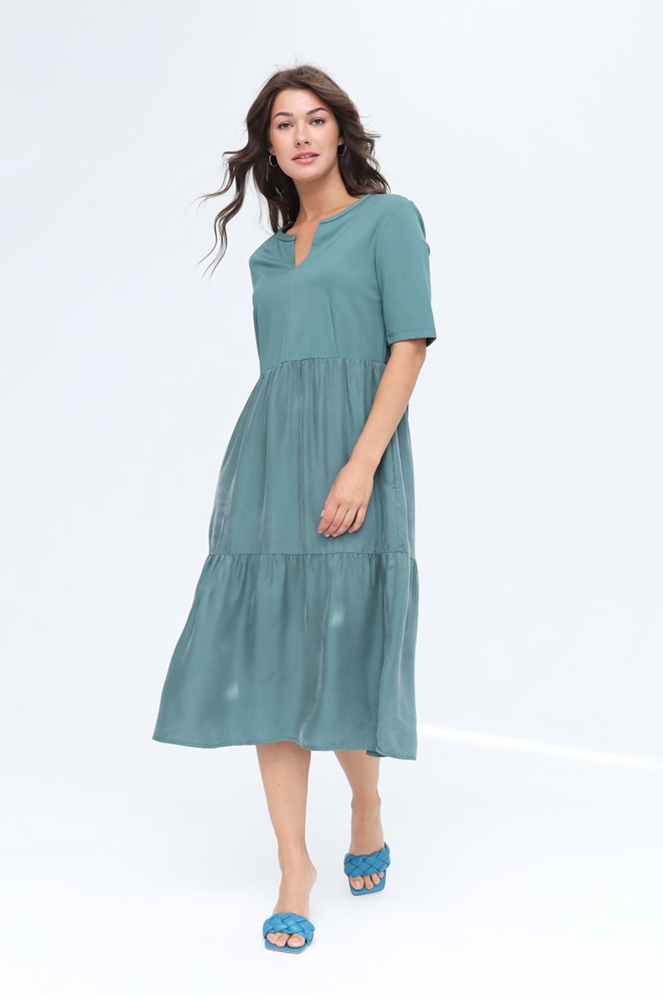 Платье Oui зелёное трапеция