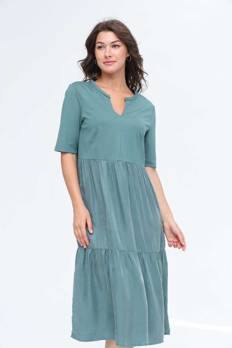 Платье Oui зелёное трапеция