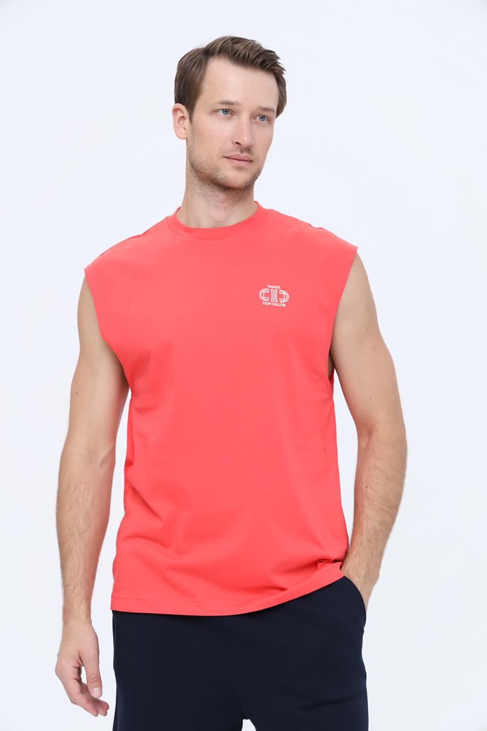 Футболка Tom Tailor алая без рукавов