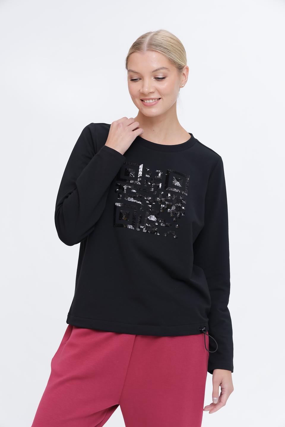 Пуловер Pezzo с декором чёрный