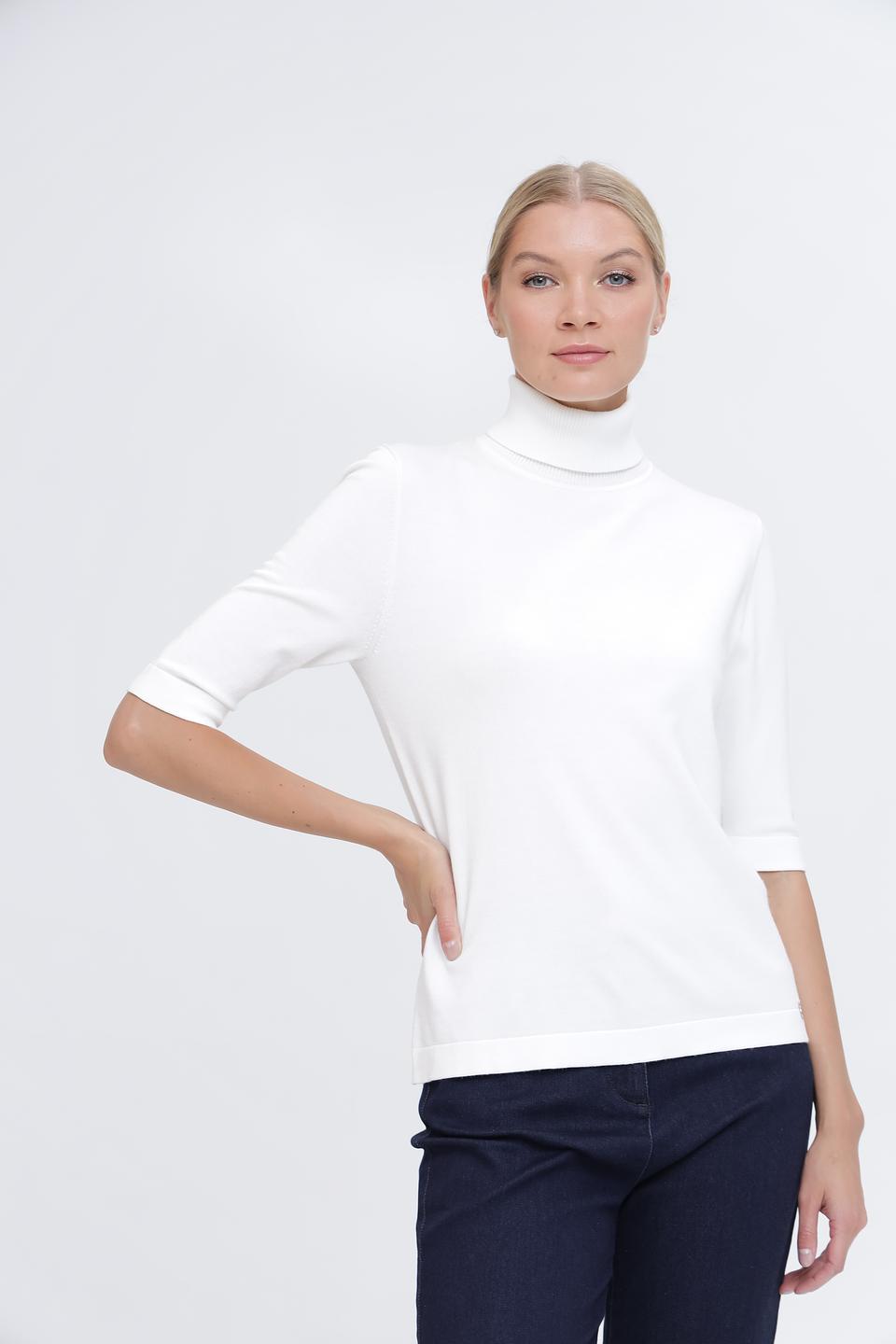Водолазка Pezzo белая с 3/4 рукавом