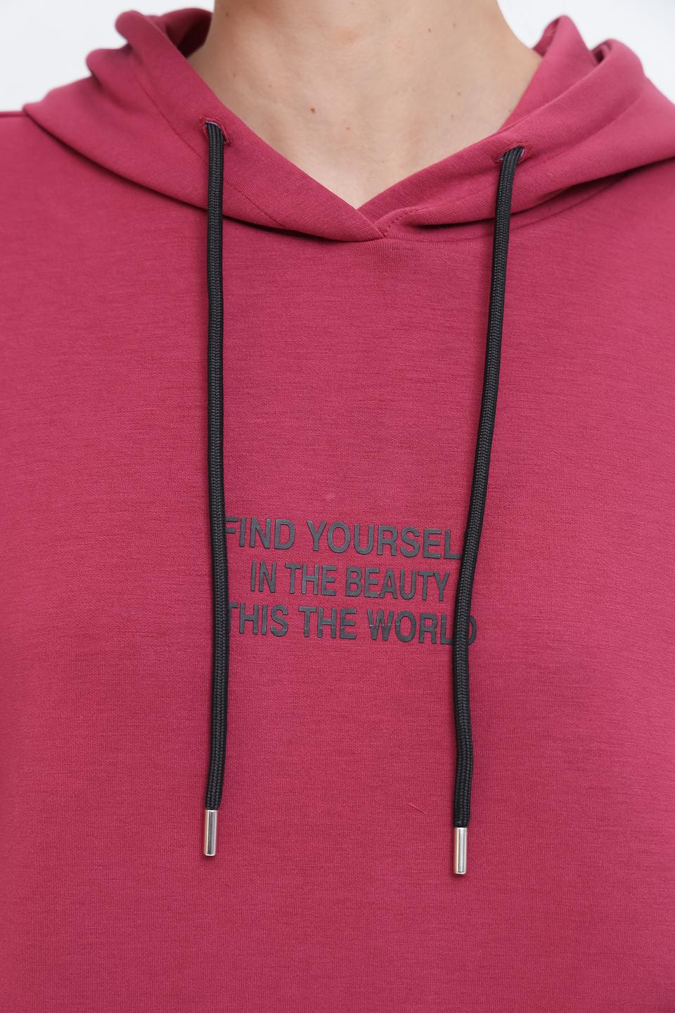 Толстовка Pezzo малиновая с капюшоном