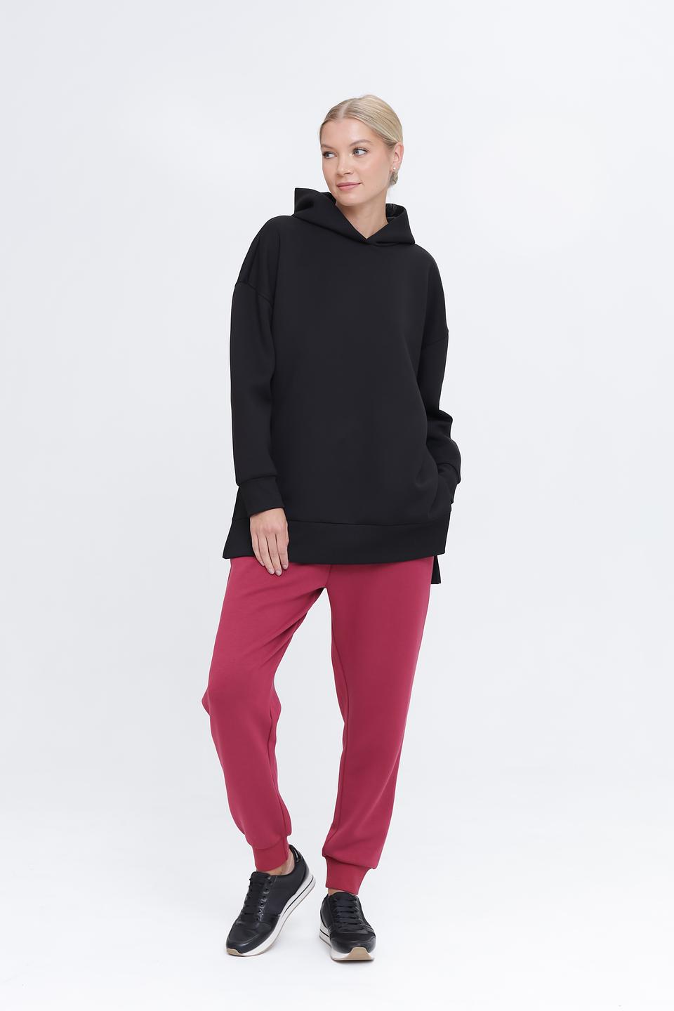 Пуловер Pezzo с капюшоном чёрный