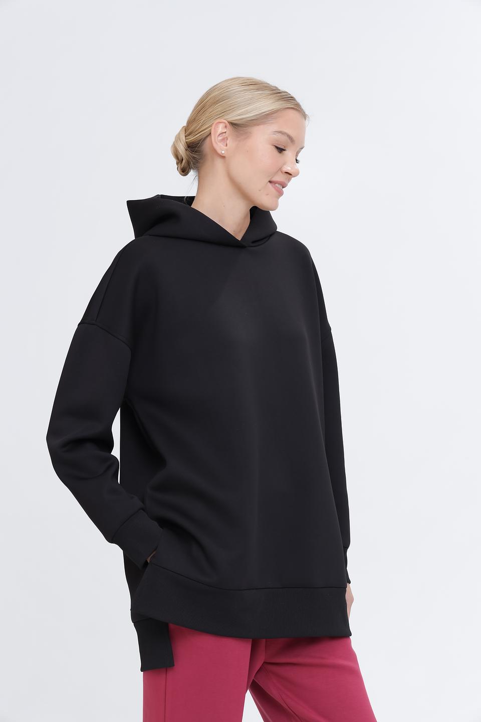 Пуловер Pezzo с капюшоном чёрный